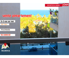 à vendre appartement s+3 vue mer en plein zone touristique mahdia